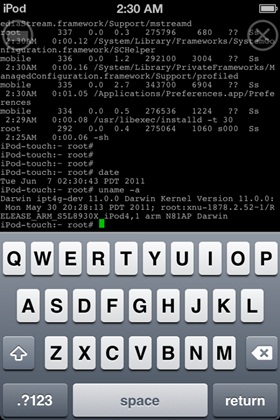 Root access - iOS on iPod touch 4G
