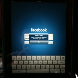 Facebook for iPad failed to login. Facebook for iPad failed to login.