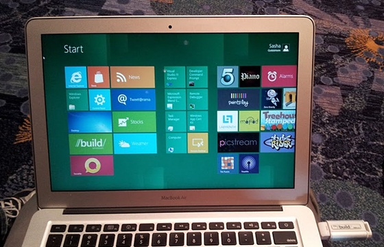 Windows 8 running on a MacBook Air Windows 8 running on a MacBook Air