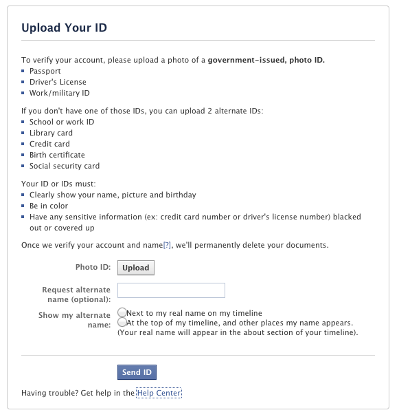 Facebook Verified Account Form Facebook Verified Account Form