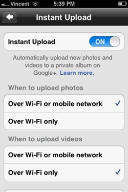 Instant Upload on iOS Instant Upload on iOS