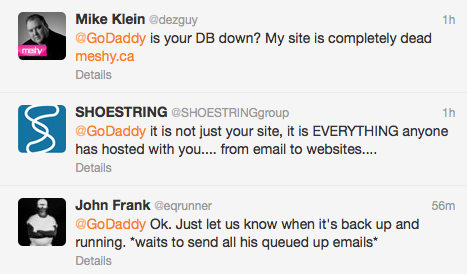 Twitter GoDaddy Outage Screenshot