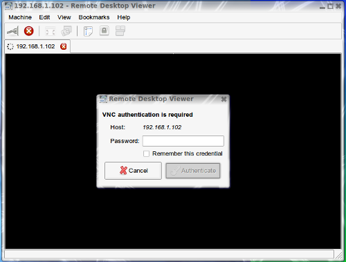 Remote VNC Authorization Pop-Up Remote VNC Authorization Pop-Up