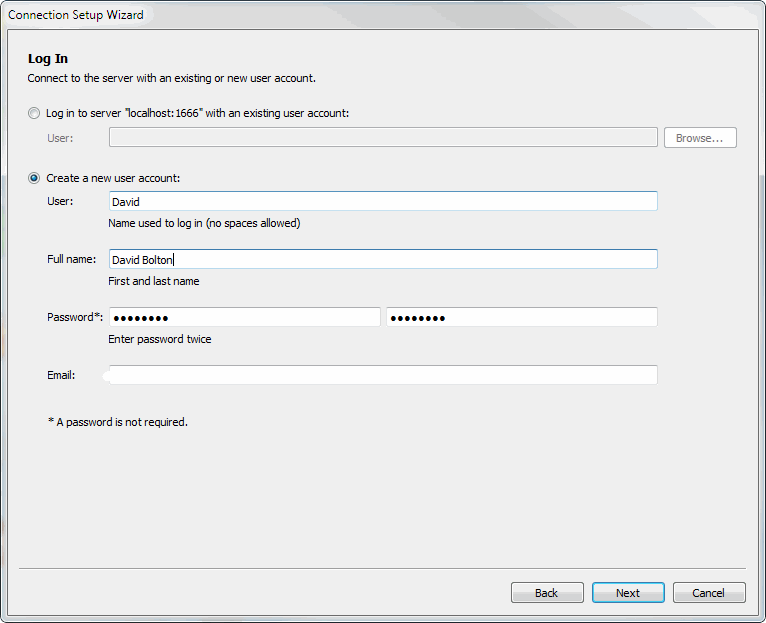 Perforce Account Dialog