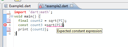 Dart Const Error