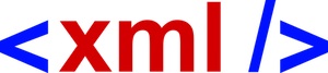 XML logo in red and blue