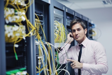 Data Center Employee at Work