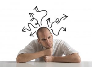 Businessman strategizing