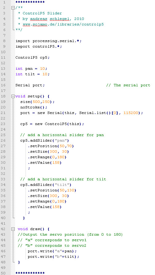 Processing Slider Code