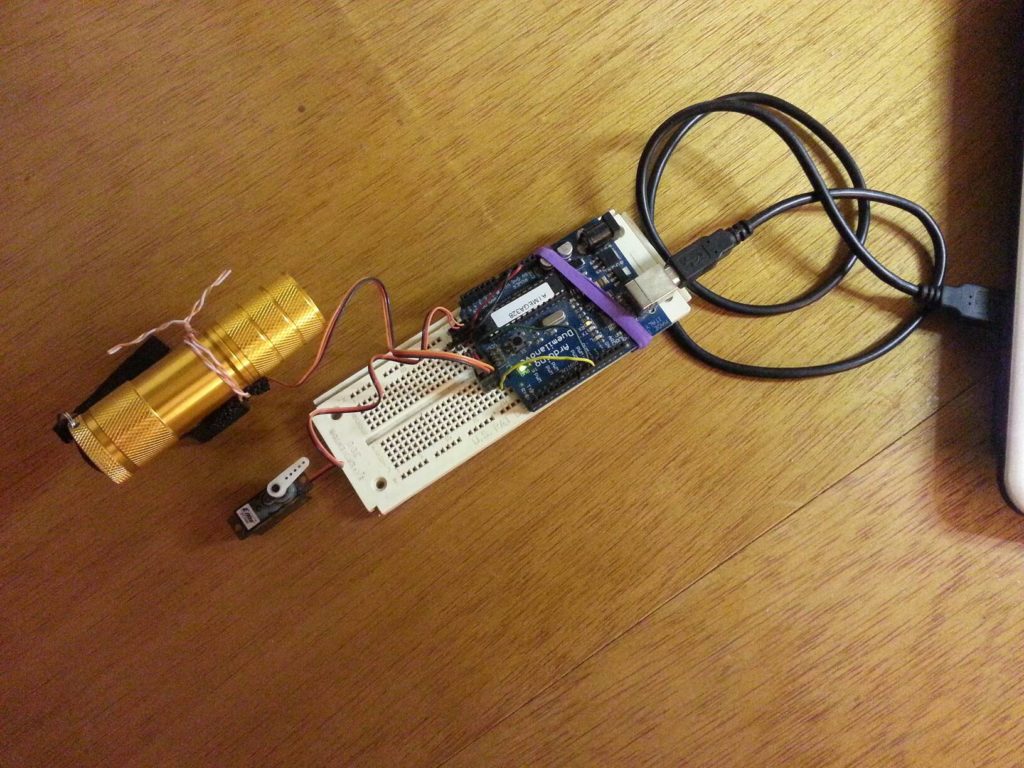 Arduino Connected to Flashlight