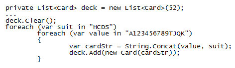 Unsorted Deck Code