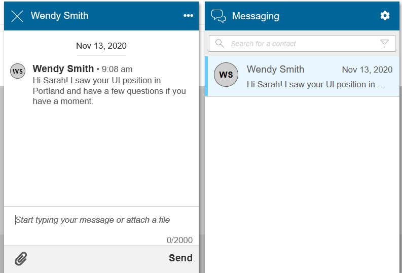 Dice instant messaging example.