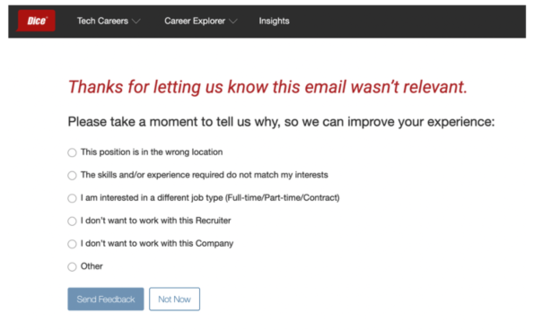 Provide message feedback.