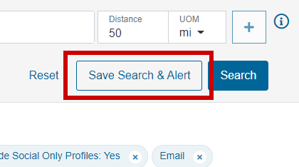 Save search alert button.