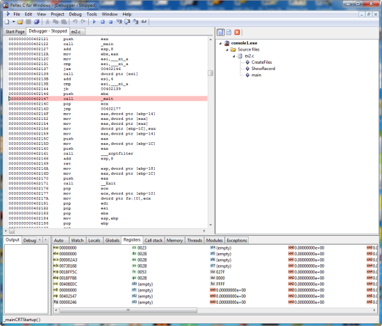 debugging-with-pelles.png Main image of article 2 Free C Compilers Worth a Look