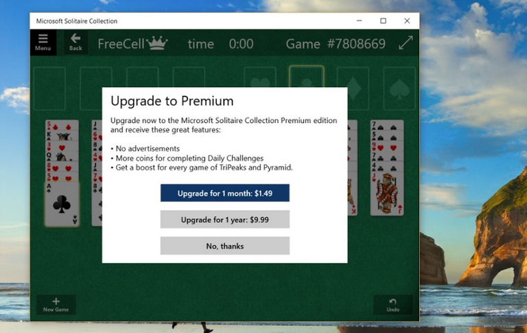 Main image of article Microsoft Wants You to Pay for Solitaire