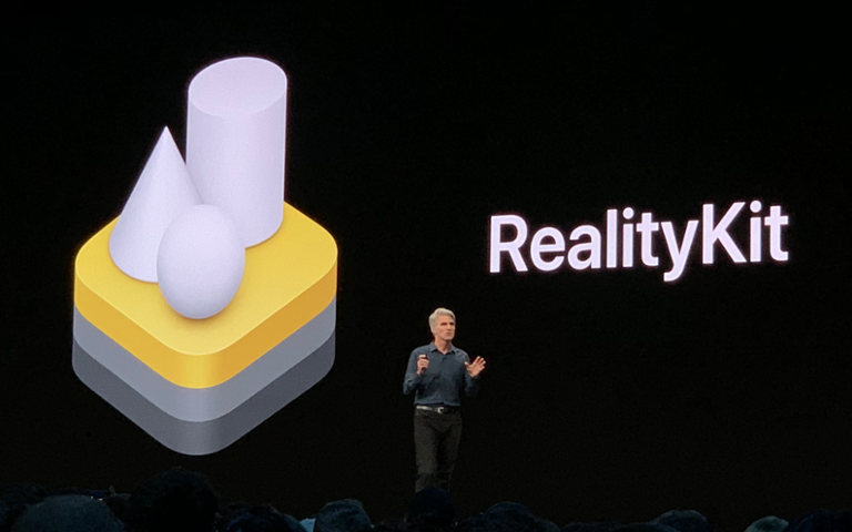 Apple-RealityKit-WWDC-2019-Craig-Federighi-Dice.png Main image of article ARKit 3 Ushers in RealityKit, Priming Us for Augmented Reality Glasses