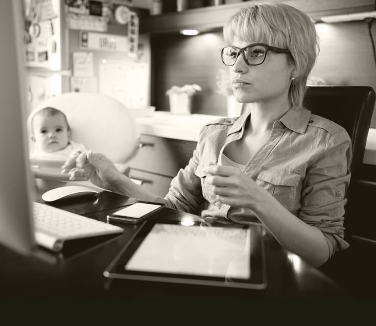 YoungMomWorking.jpg Main image of article Dice Equality in Tech Report: Companies Focus on Gender Equality