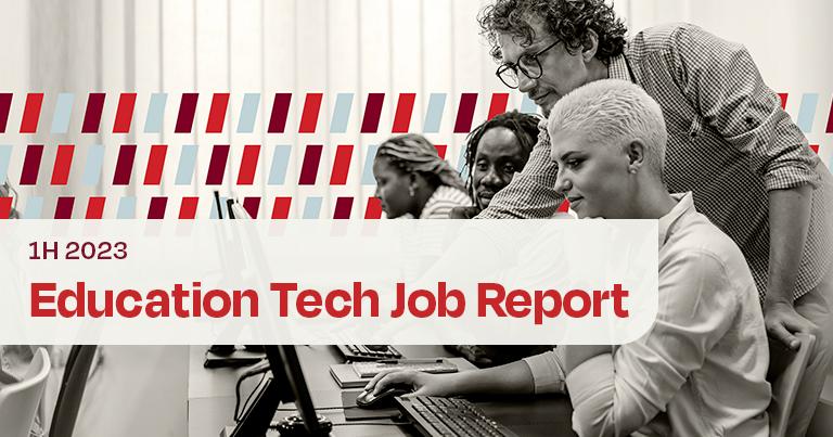 Dice education tech job report - teacher showing students how to perform a task