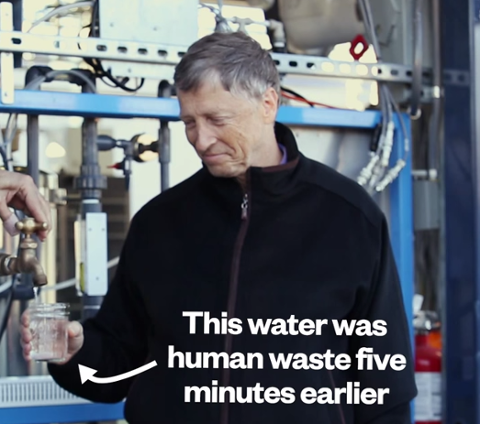 Go to article See Bill Gates Drink Water Made From Sewer Sludge