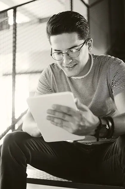 Person with tablet