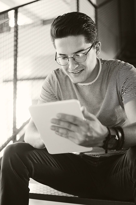 Person with tablet