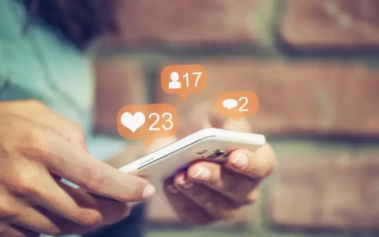 person using smartphone social media notifications