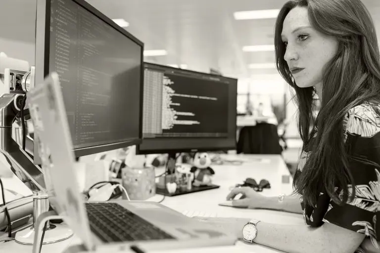 woman working with computer