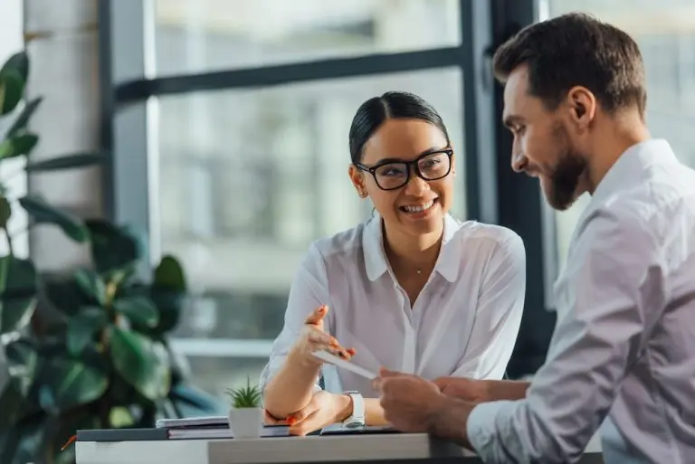 people discussing at table