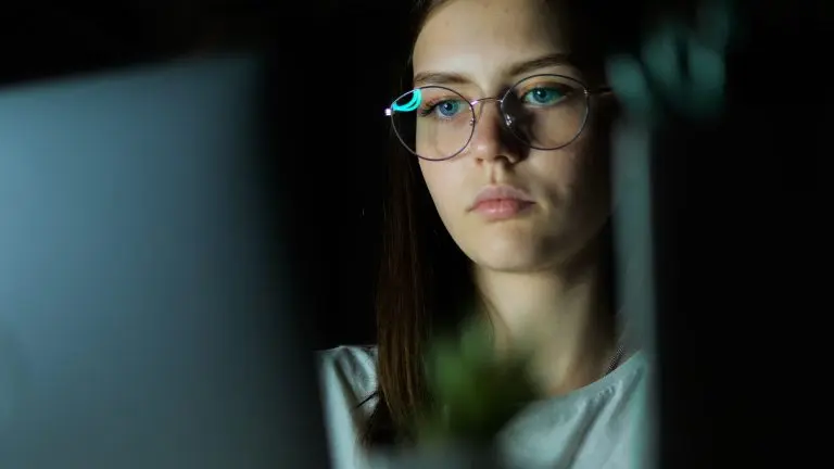 person using computer screen