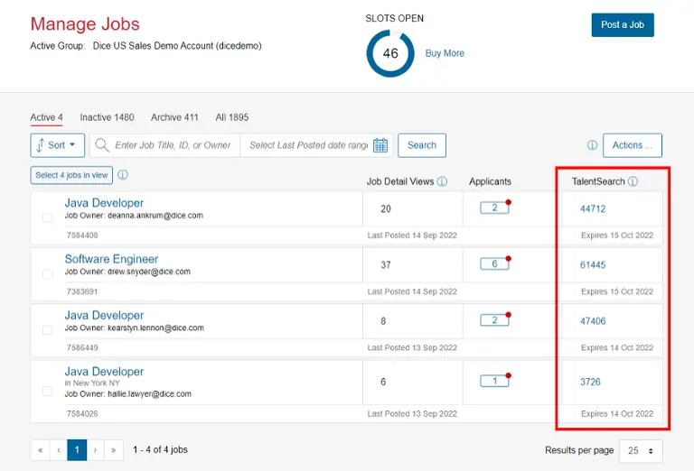 IntelliSearch in Jobs Management