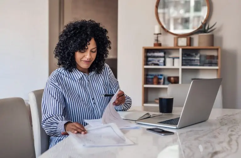 woman working from home