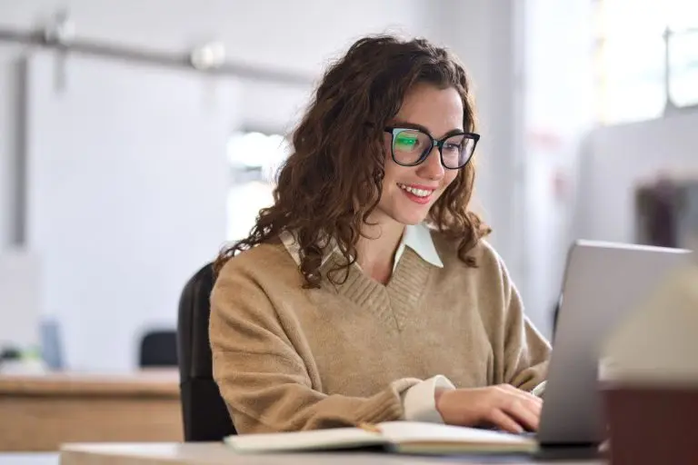 woman using laptop indoors