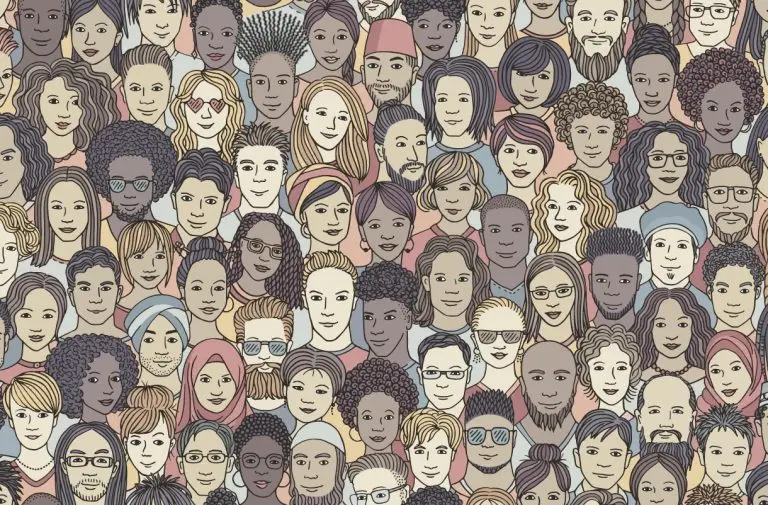 diverse faces illustration