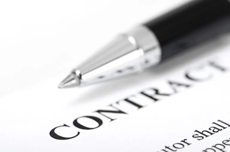 Pen on contract document closeup