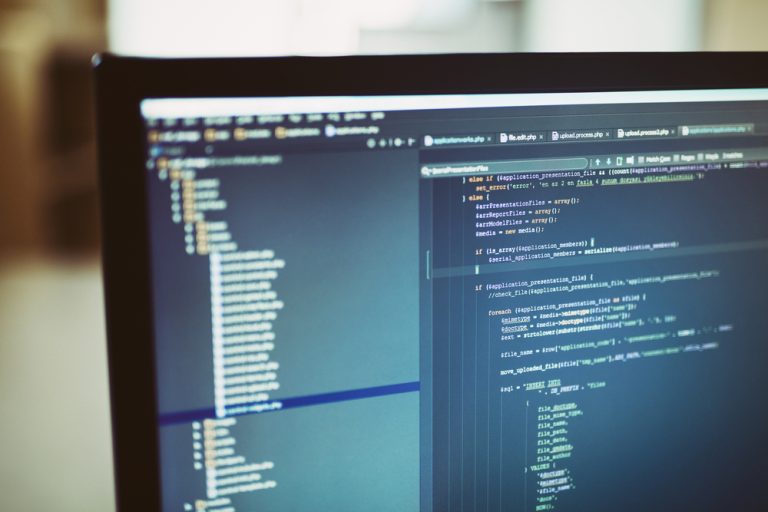 computer screen displaying code