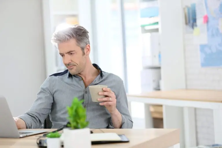 man working at desk
