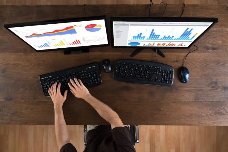 dual monitors with graphs