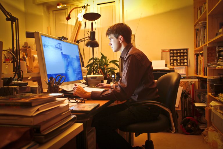 person working at desk