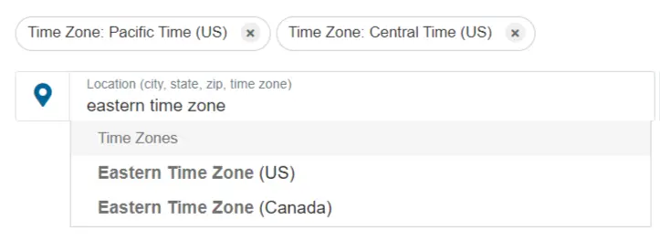 Time Zone Search