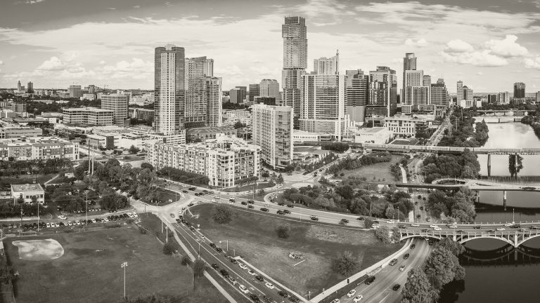 cityscape skyline with river