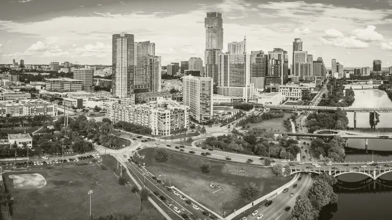 cityscape skyline with river