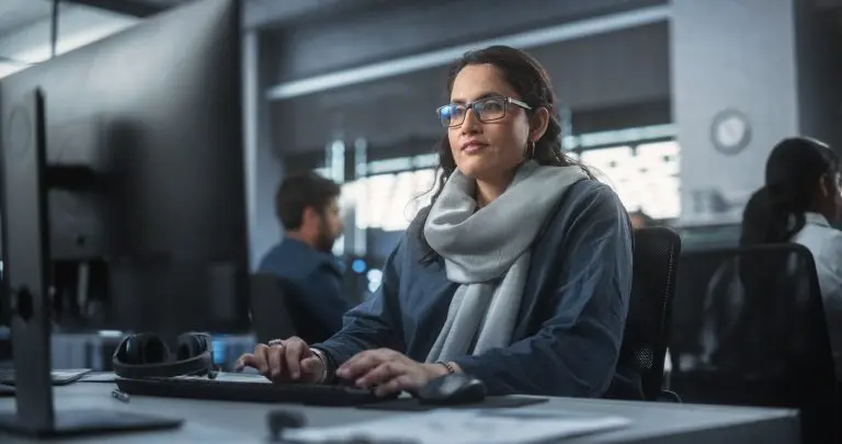 woman working at computer