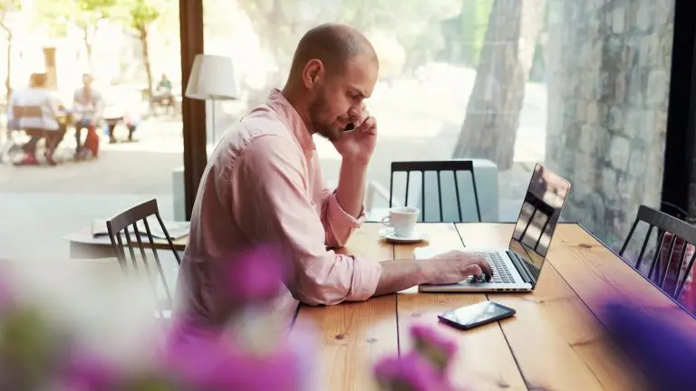 man working on laptop