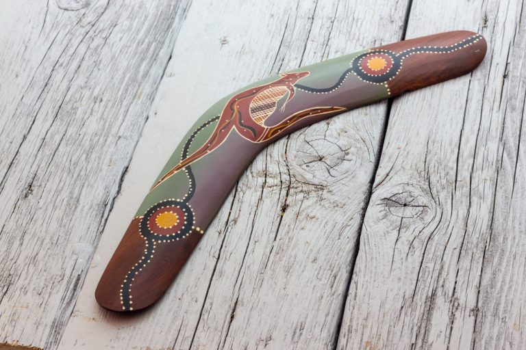 boomerang with Aboriginal art