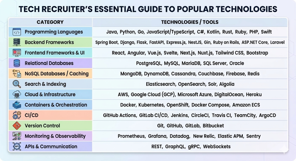 Flowchart showing Technical Fluency paths for tech recruiters.