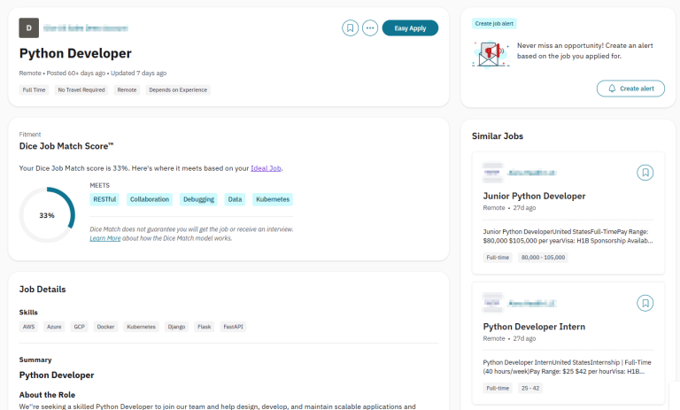 Detailed Job View for Candidates